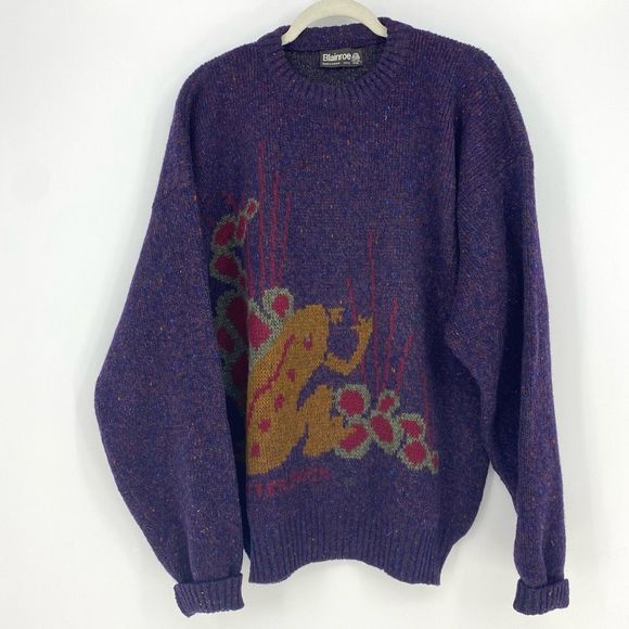 Vintage Other - Vintage Men’s New Wool Sweater Novelty Fog Natterjack Made in Ireland Size XL Pu